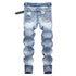 Motorcycle Jeans Fashion Men's Ripped Jeans Mid Waisted Urban Jeans